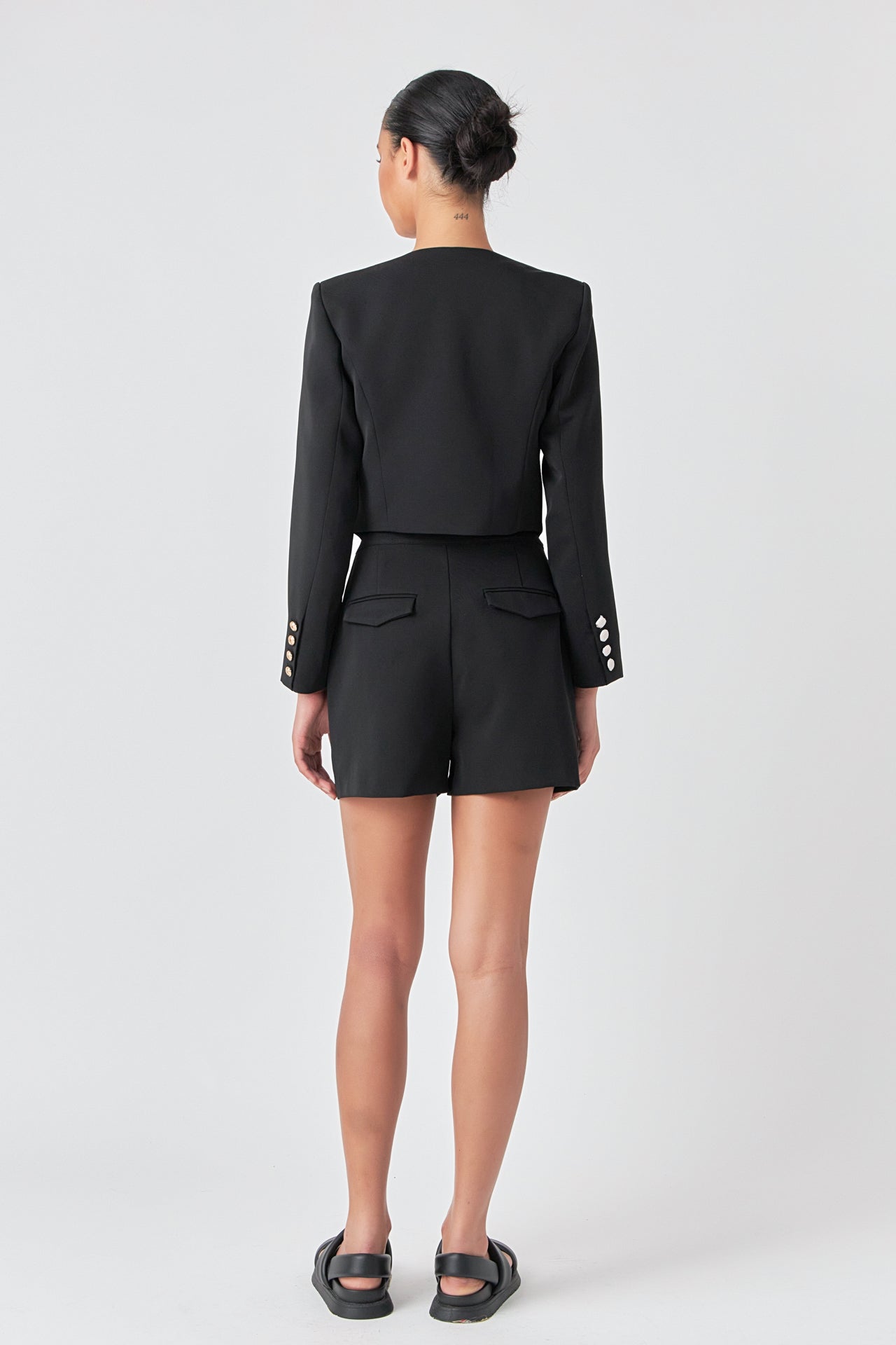 GREY LAB - Pleated High Waist Shorts - SHORTS available at Objectrare