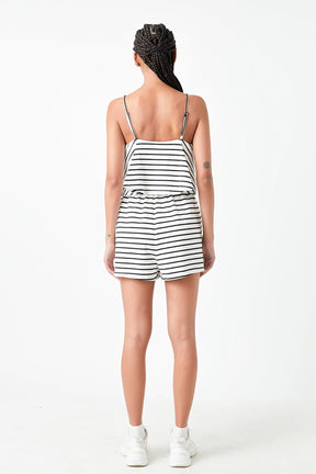 GREY LAB - Grey Lab - Stripe Knit Romper - ROMPERS available at Objectrare