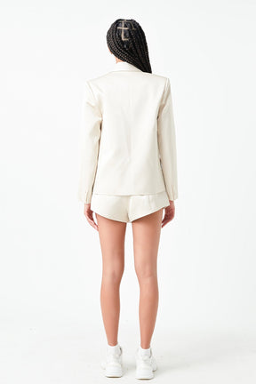 GREY LAB - One Button Satin Blazer - BLAZERS available at Objectrare