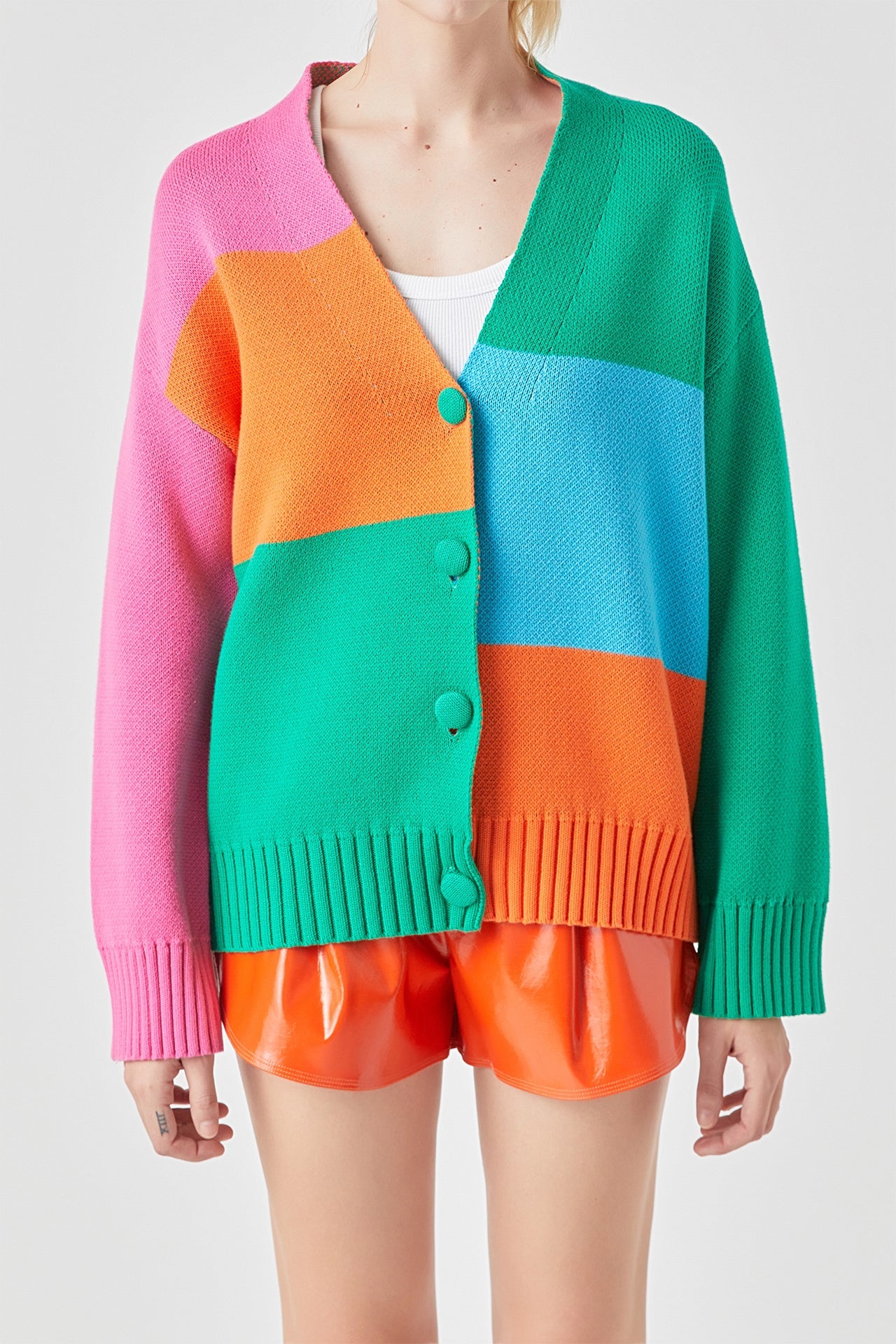 GREY LAB - Abstract Colorblock Cardigan - CARDIGANS available at Objectrare