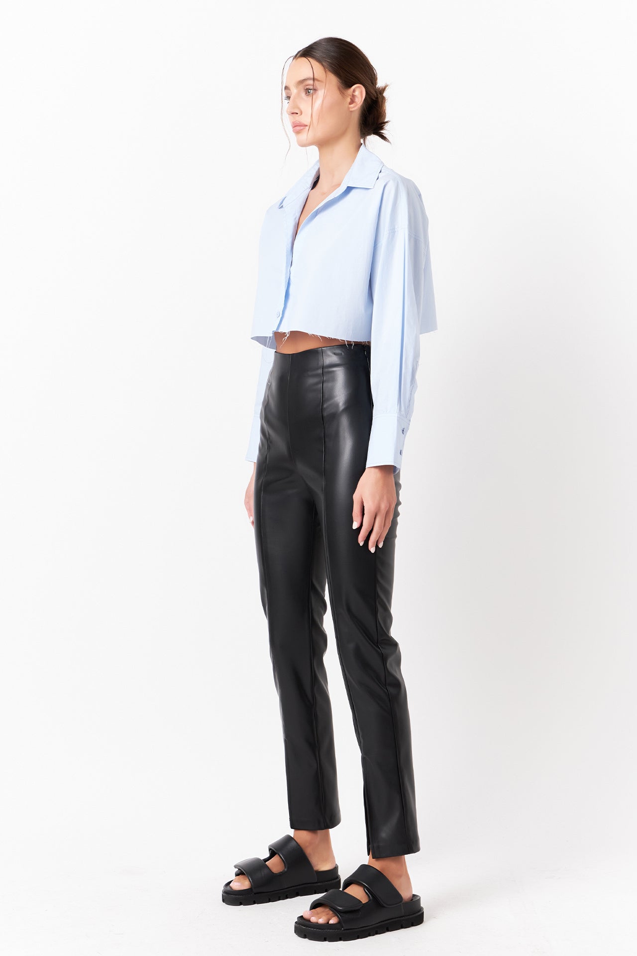 GREY LAB - Slit Detail Leggings - PANTS available at Objectrare