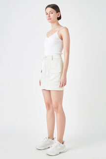 GREY LAB - Satin Pocket Mini Skirt - SKIRTS available at Objectrare