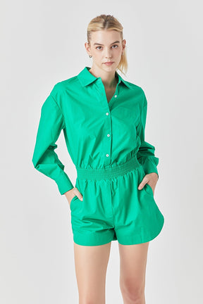 GREY LAB - Oversized Shirt Romper - ROMPERS available at Objectrare