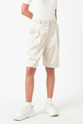 GREY LAB - Grey Lab - Pleated Wide Satin Shorts - SHORTS available at Objectrare