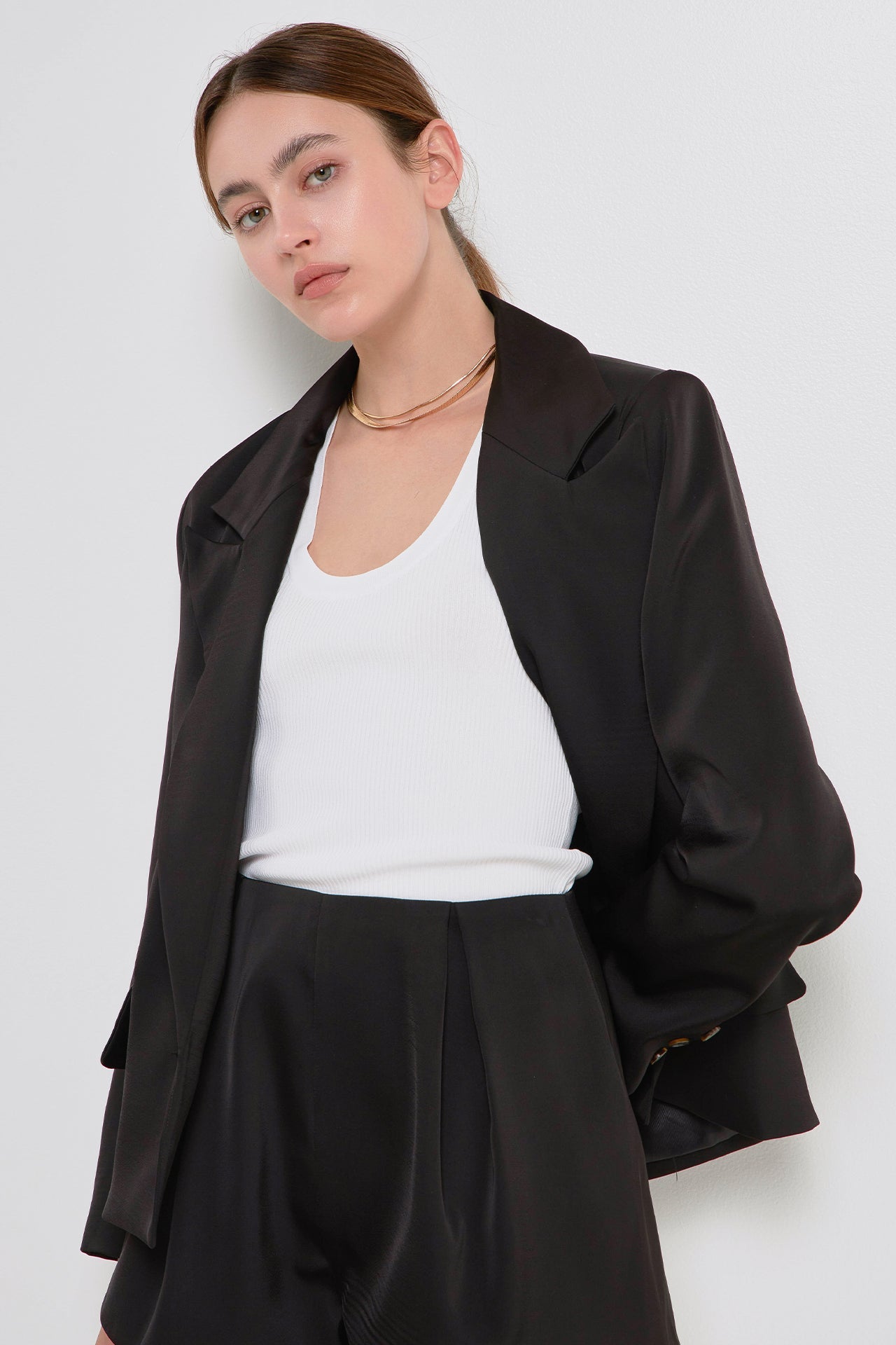 GREY LAB - One Button Satin Blazer - BLAZERS available at Objectrare