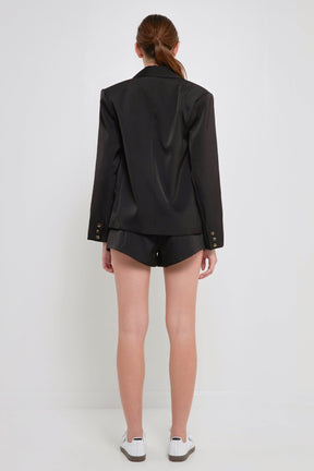 GREY LAB - One Button Satin Blazer - BLAZERS available at Objectrare