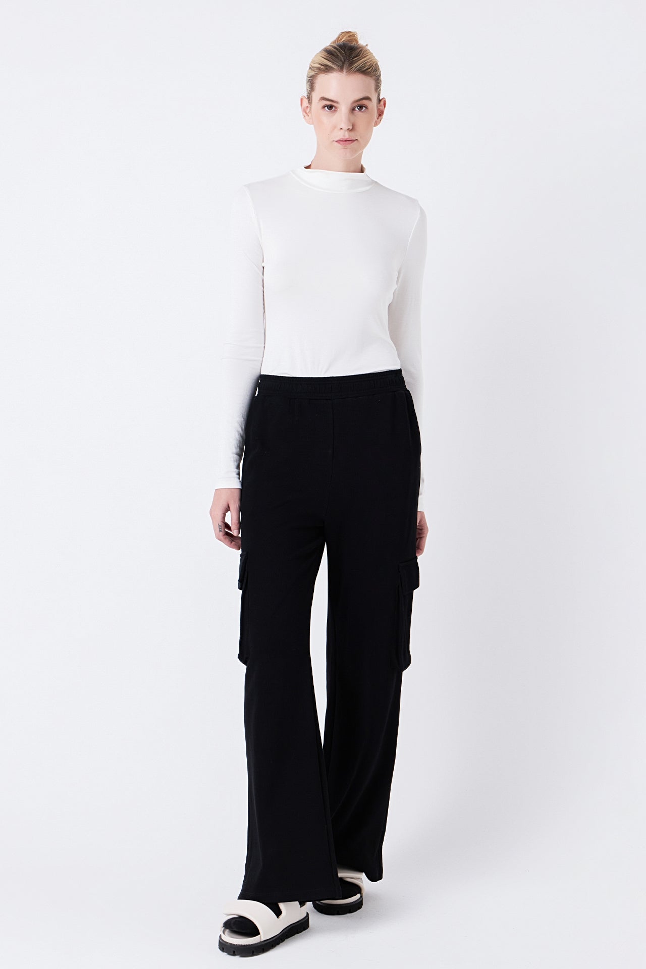 GREY LAB - Wide Knit Pants with Pockets - PANTS available at Objectrare