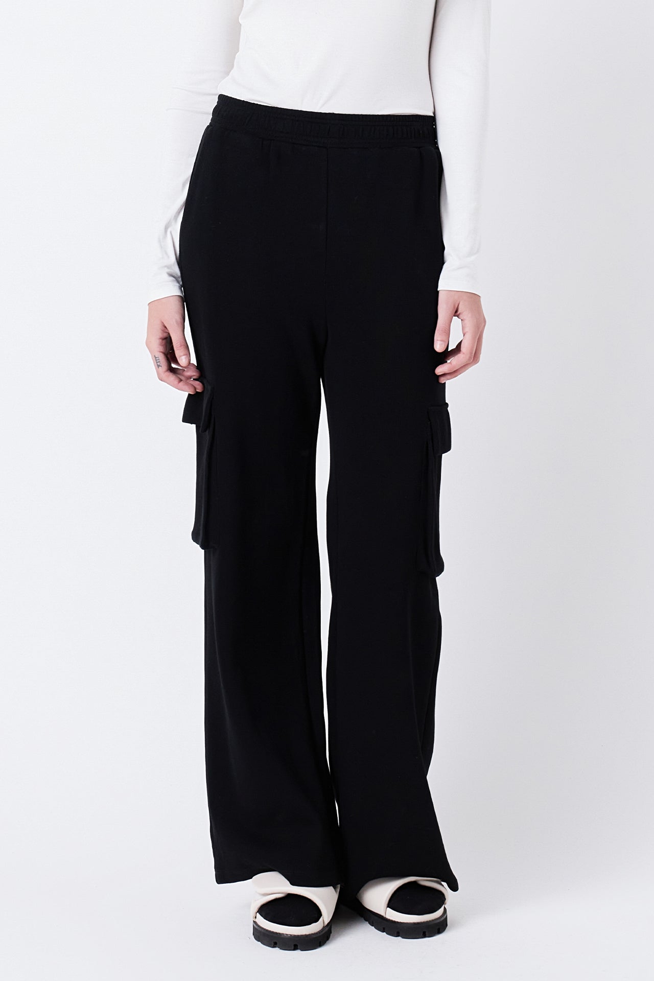 GREY LAB - Wide Knit Pants with Pockets - PANTS available at Objectrare