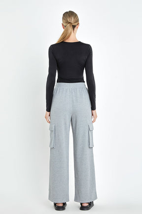 GREY LAB - Wide Knit Pants with Pockets - PANTS available at Objectrare