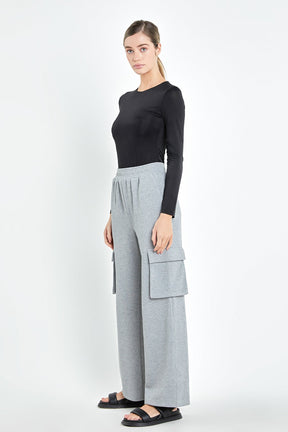 GREY LAB - Wide Knit Pants with Pockets - PANTS available at Objectrare