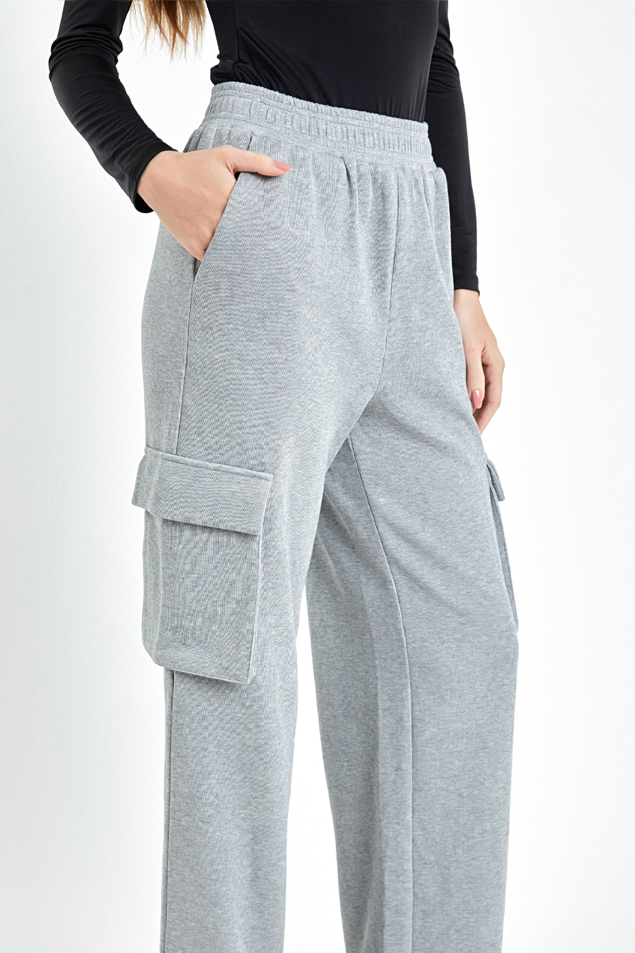 GREY LAB - Wide Knit Pants with Pockets - PANTS available at Objectrare