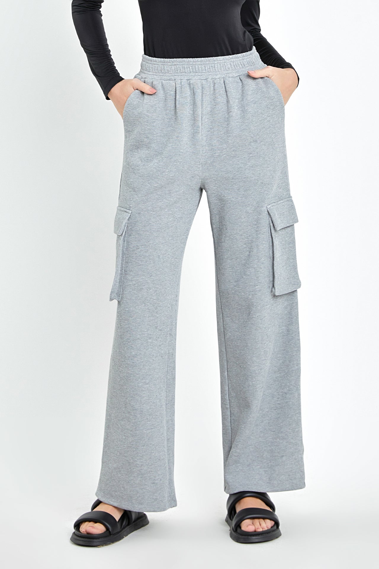 GREY LAB - Wide Knit Pants with Pockets - PANTS available at Objectrare