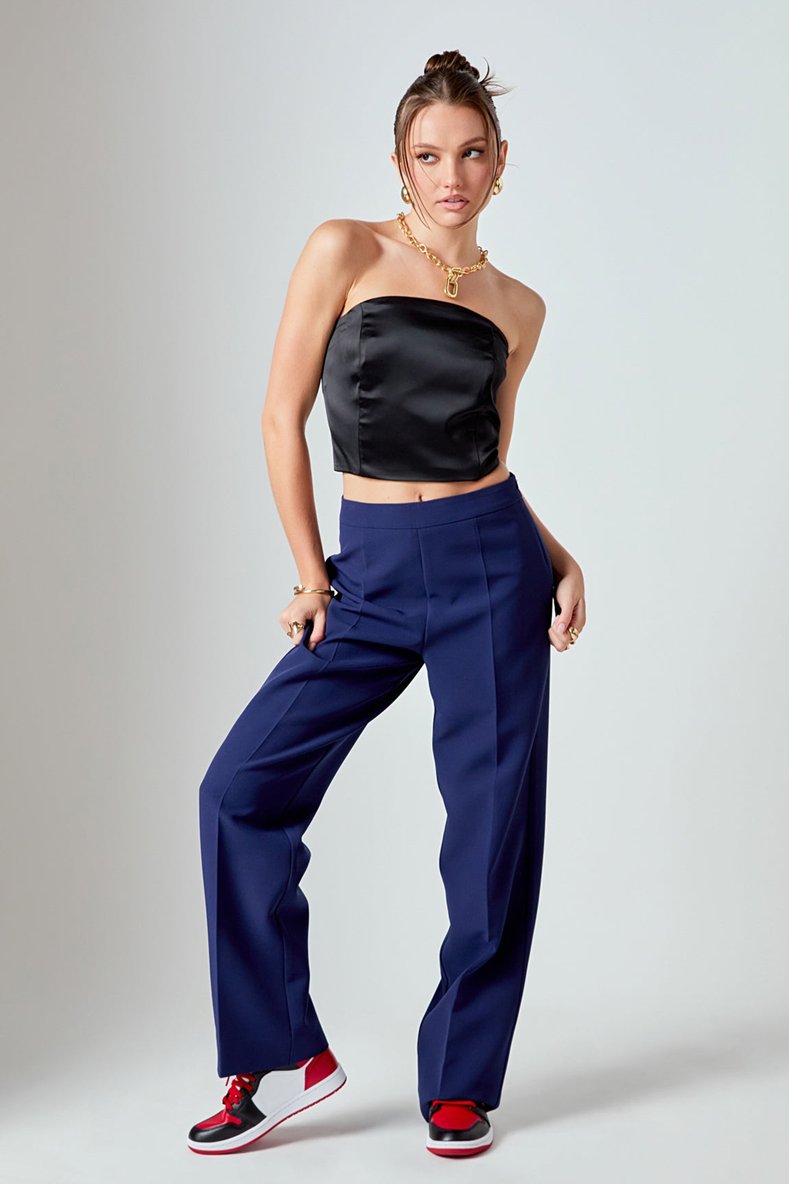 ENDLESS ROSE - Zip up Suit Trousers - PANTS available at Objectrare