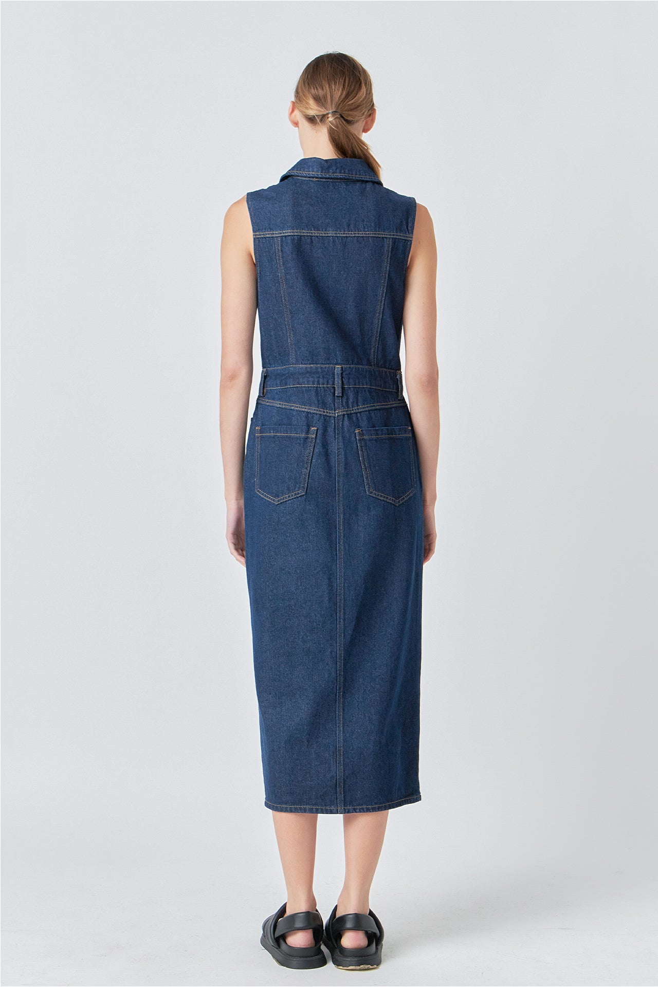 GREY LAB - Grey Lab - Sleeveless Maxi Denim Dress - DRESSES available at Objectrare