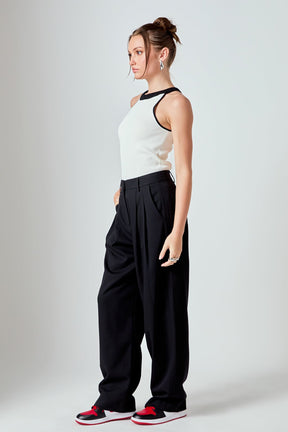 ENDLESS ROSE - Contrast Halter Neck Top - TOPS available at Objectrare