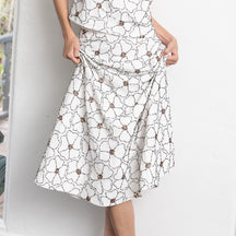 Floral Beaded Midi Skirt