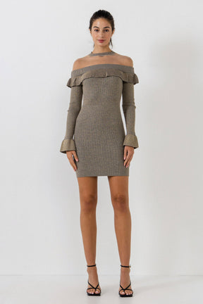 ENDLESS ROSE - Off The Shoulder Knit Dress - DRESSES available at Objectrare