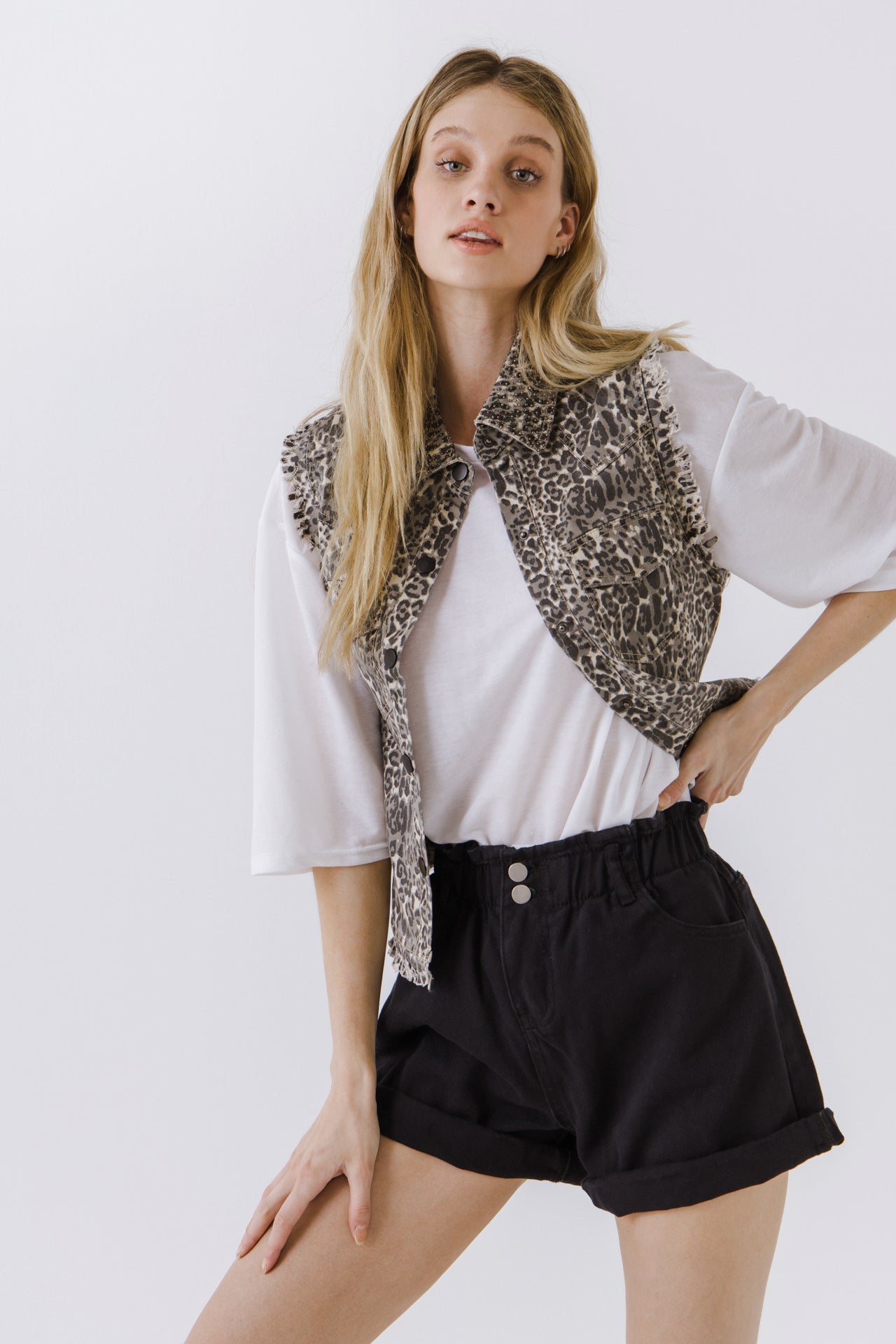 ENDLESS ROSE - Endless Rose - Animal Print Vest - JACKETS available at Objectrare