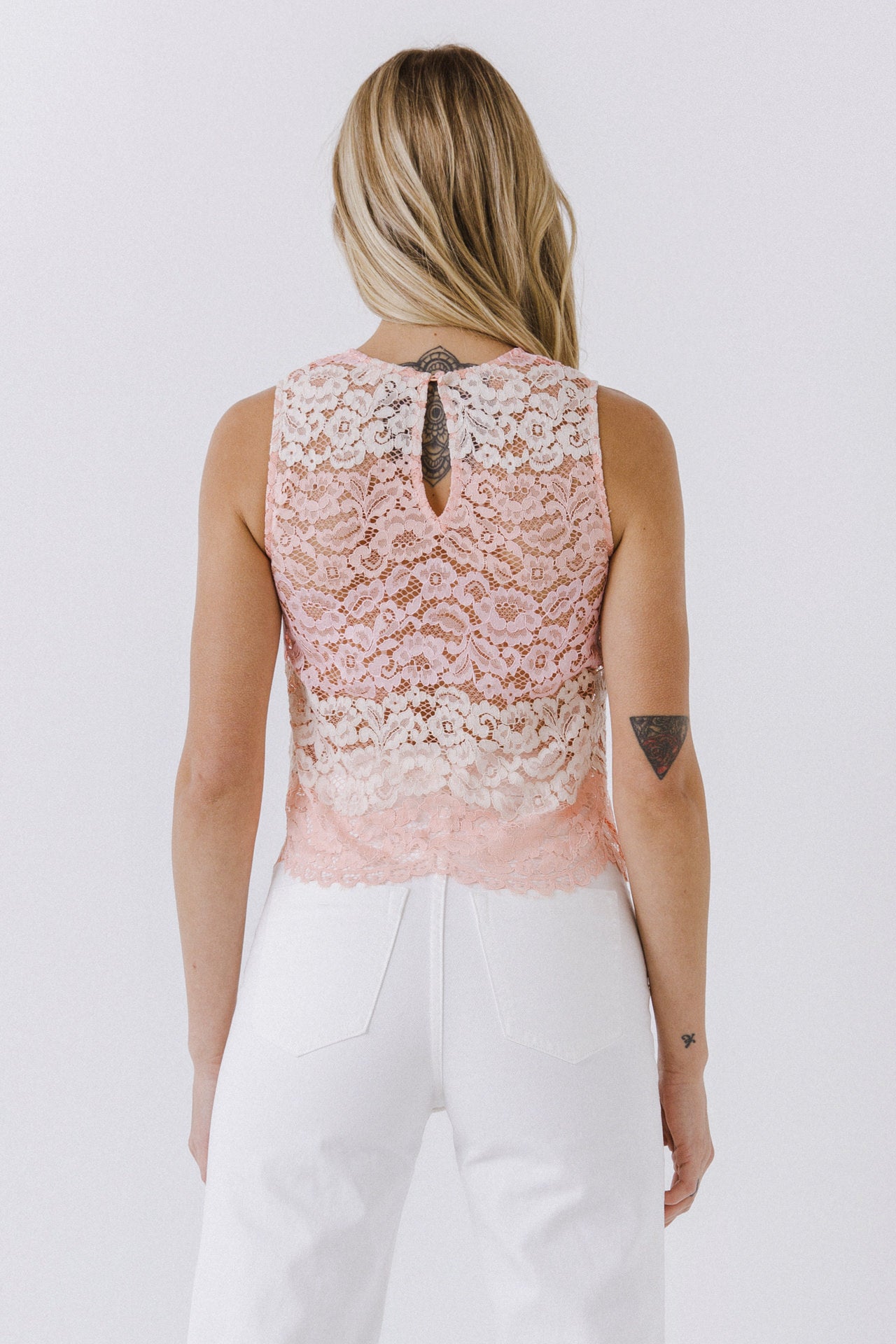 Color Block Lace Tank Top