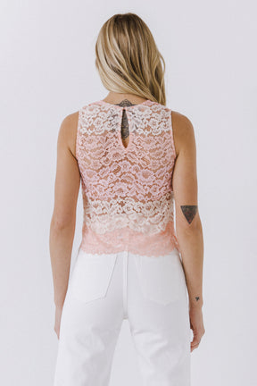 Color Block Lace Tank Top