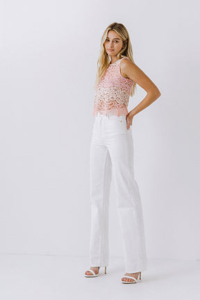 Color Block Lace Tank Top