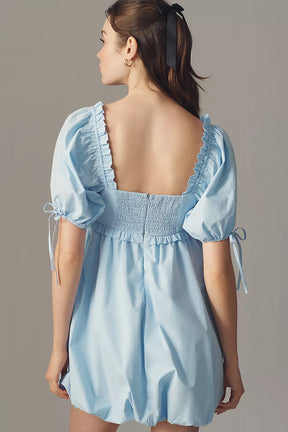 Mini Ruffle Accent Blouson Dress