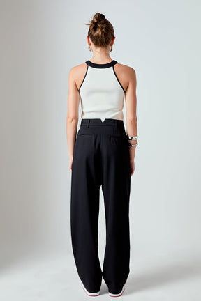 ENDLESS ROSE - Contrast Halter Neck Top - TOPS available at Objectrare