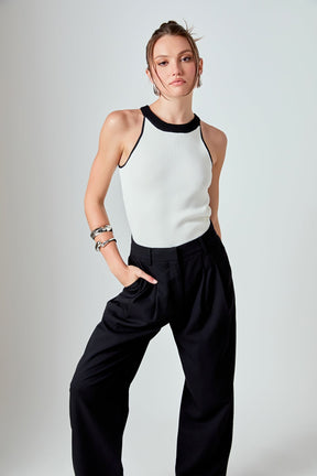 ENDLESS ROSE - Contrast Halter Neck Top - TOPS available at Objectrare