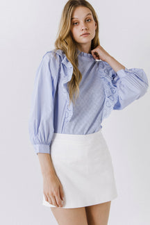 High Low Lace Combo Blouse