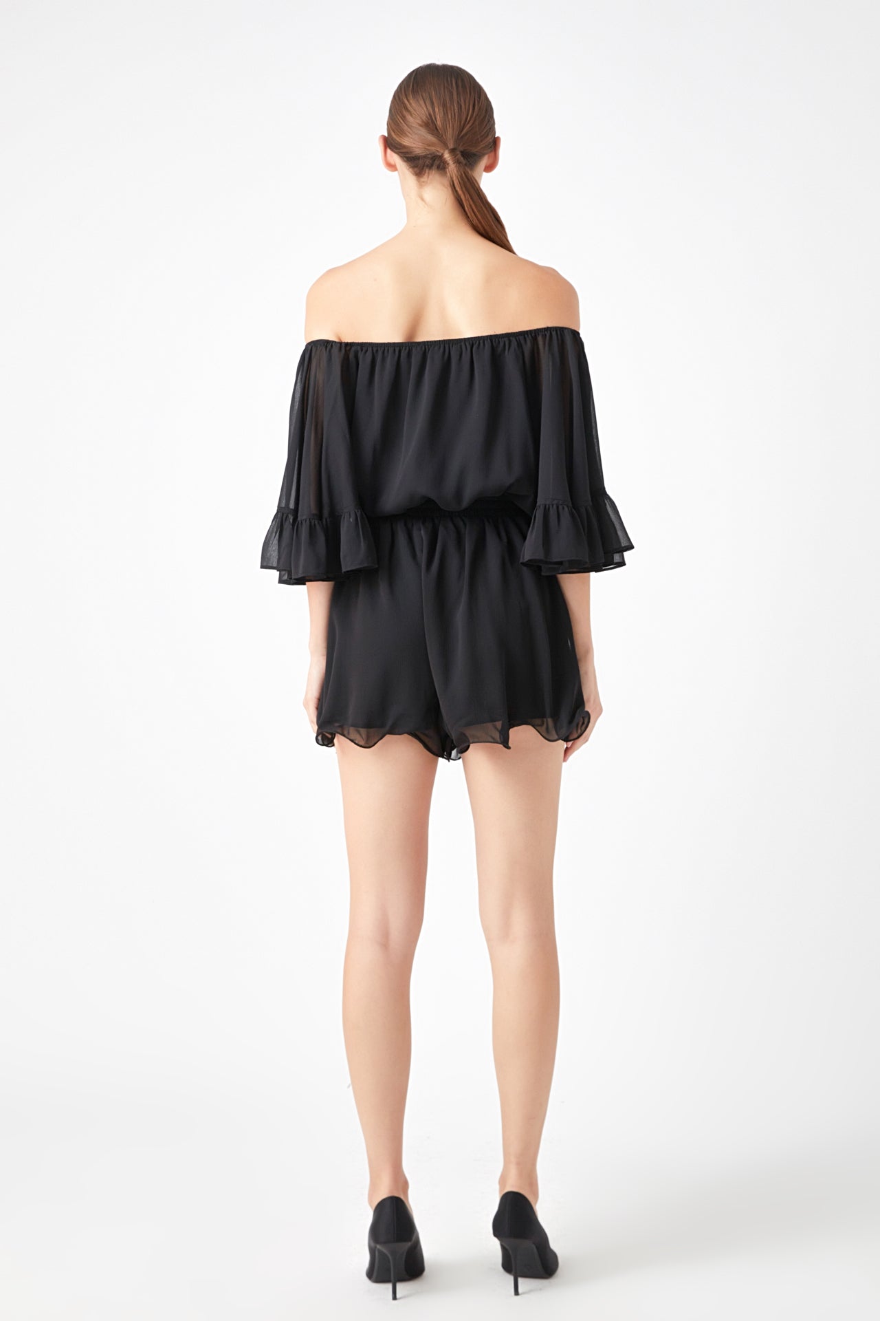 ENDLESS ROSE - Endless Rose - Ruffled Sleeve Romper - ROMPERS available at Objectrare