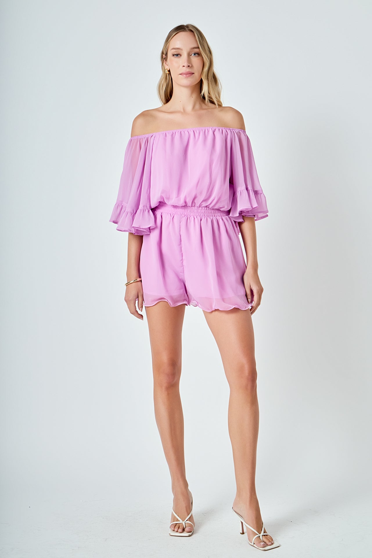 ENDLESS ROSE - Ruffled Sleeve Romper - ROMPERS available at Objectrare