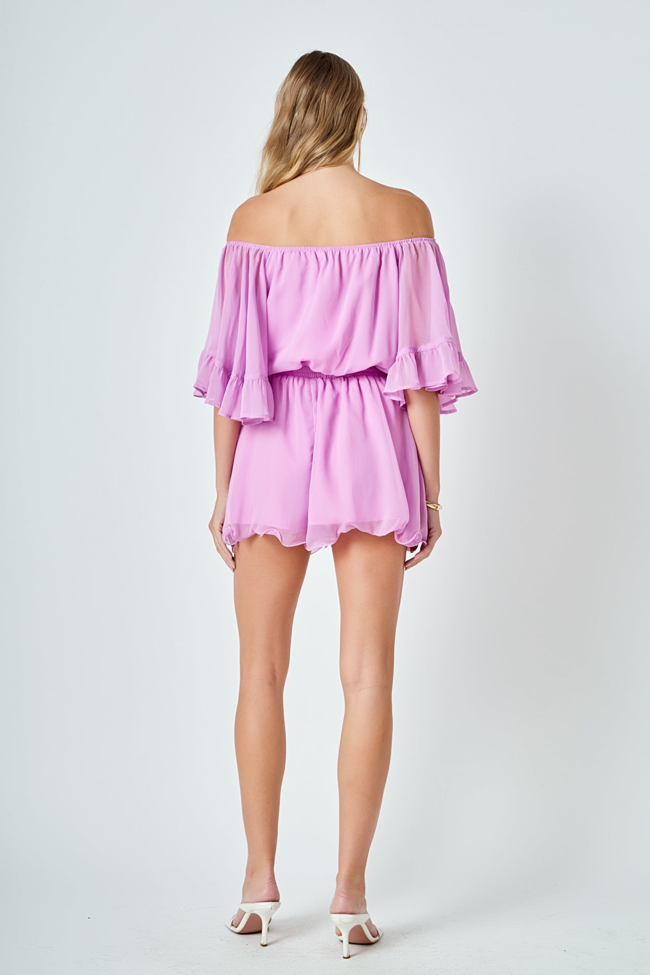ENDLESS ROSE - Ruffled Sleeve Romper - ROMPERS available at Objectrare