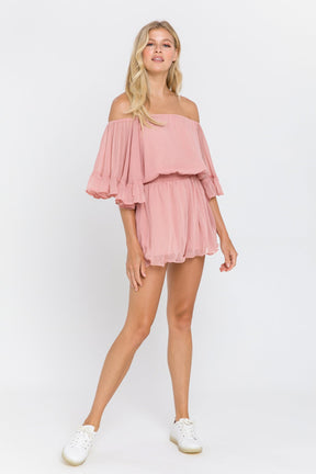 Ruffled Sleeve Romper