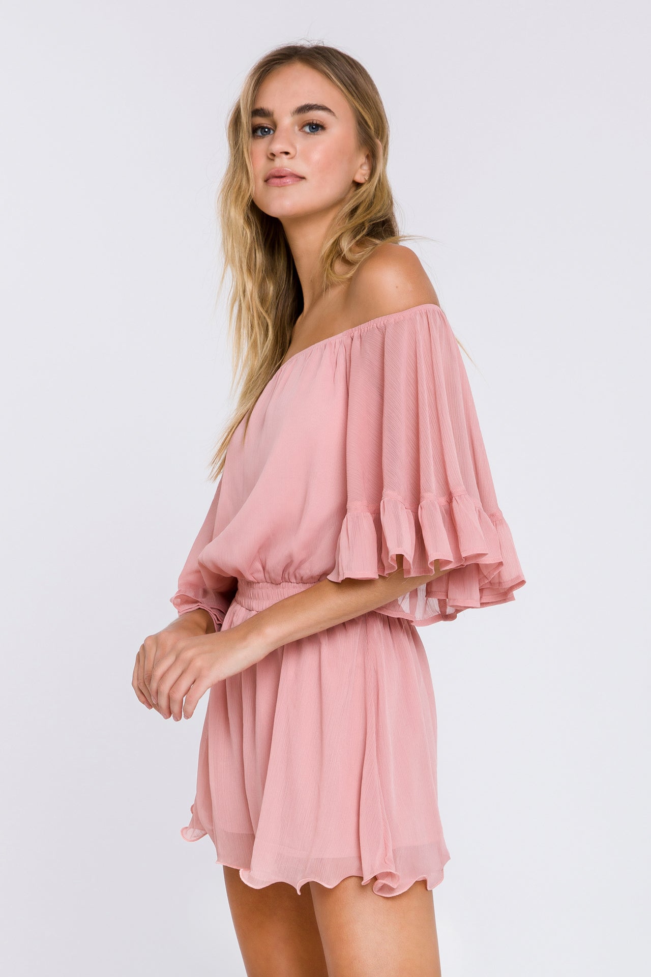 Ruffled Sleeve Romper