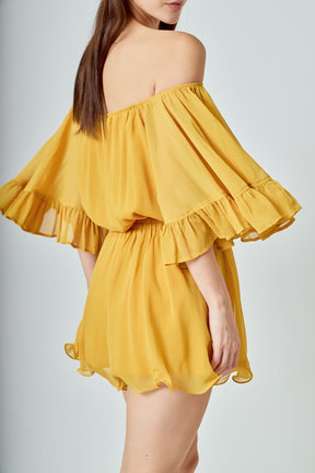 ENDLESS ROSE - Ruffled Sleeve Romper - ROMPERS available at Objectrare