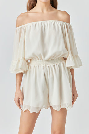 Endless Rose - Ruffled Sleeve Romper