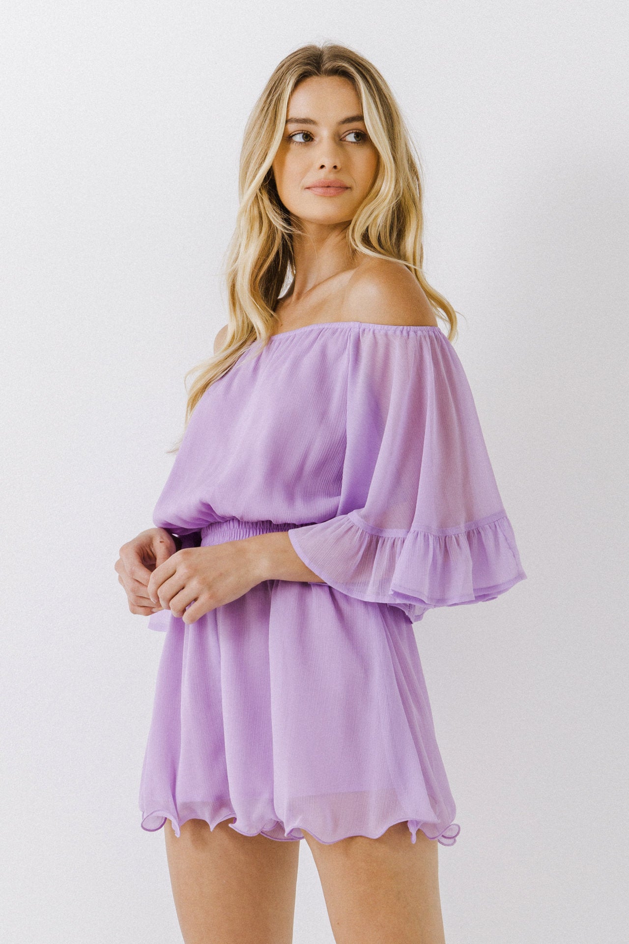 Ruffled Sleeve Romper