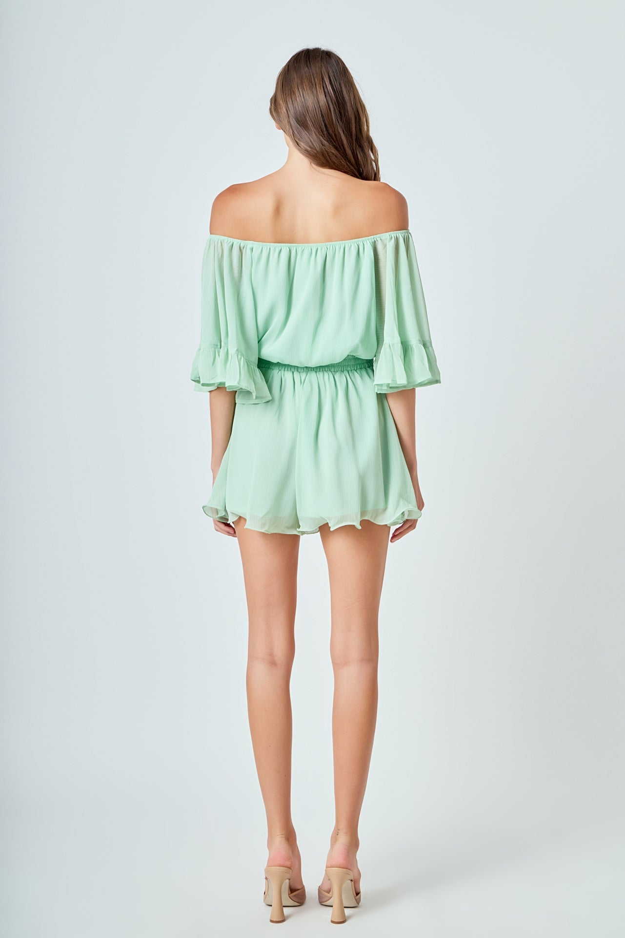 ENDLESS ROSE - Ruffled Sleeve Romper - ROMPERS available at Objectrare