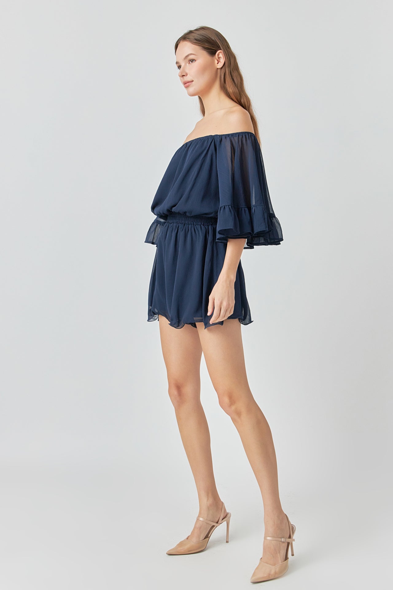 ENDLESS ROSE - Endless Rose - Ruffled Sleeve Romper - ROMPERS available at Objectrare