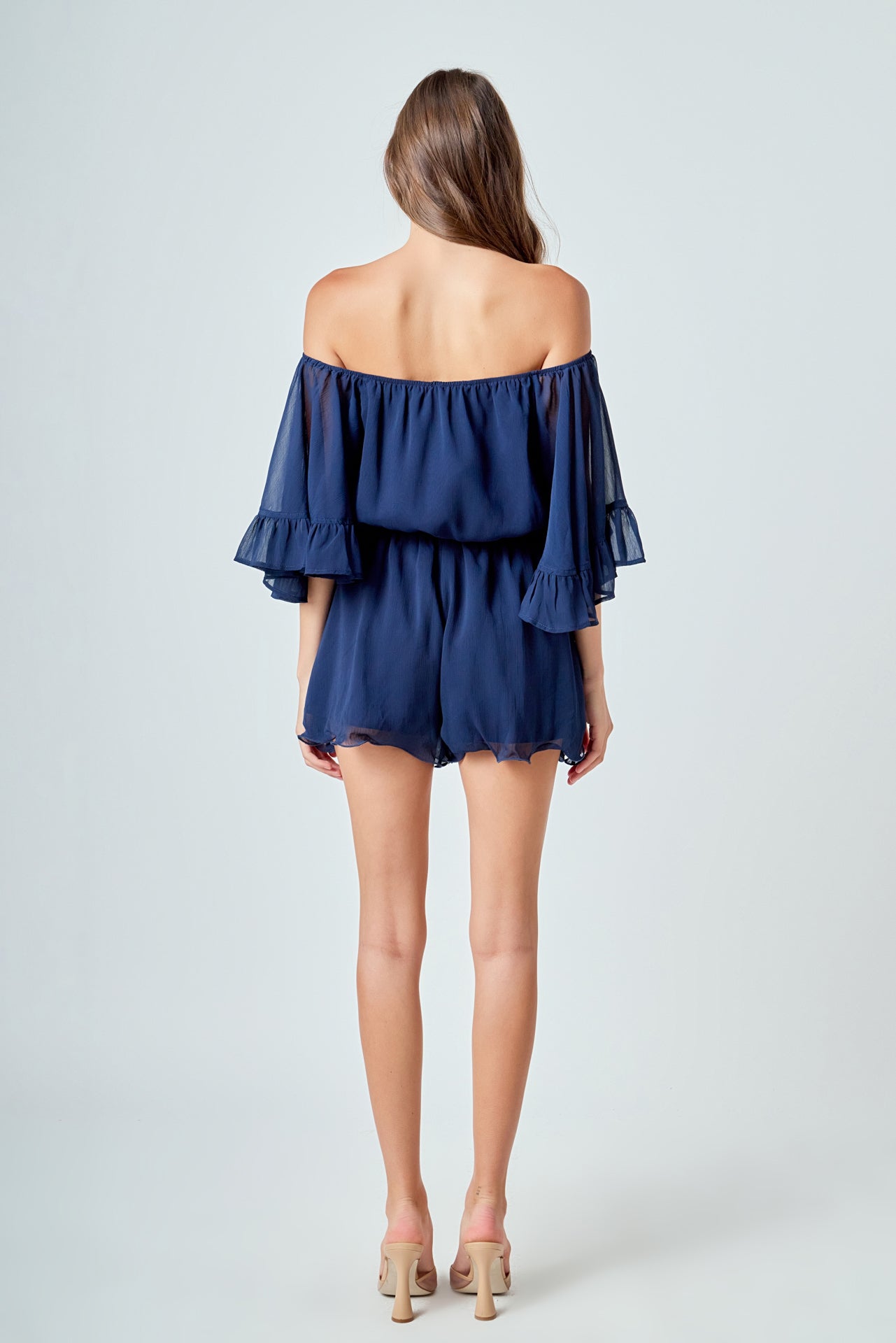 Ruffled Sleeve Romper