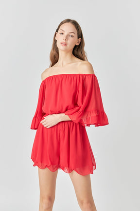 Endless Rose - Ruffled Sleeve Romper