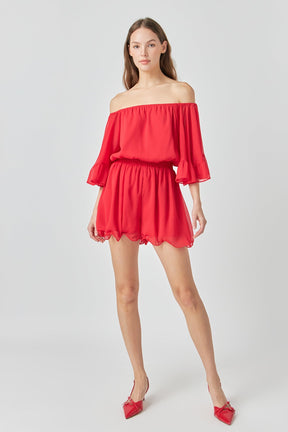 Endless Rose - Ruffled Sleeve Romper