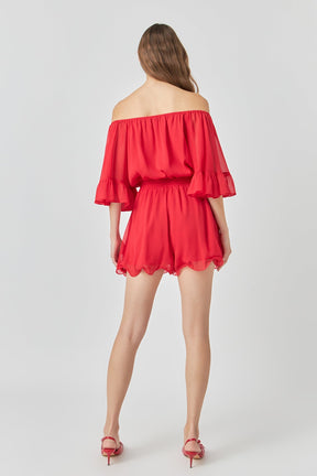 Endless Rose - Ruffled Sleeve Romper