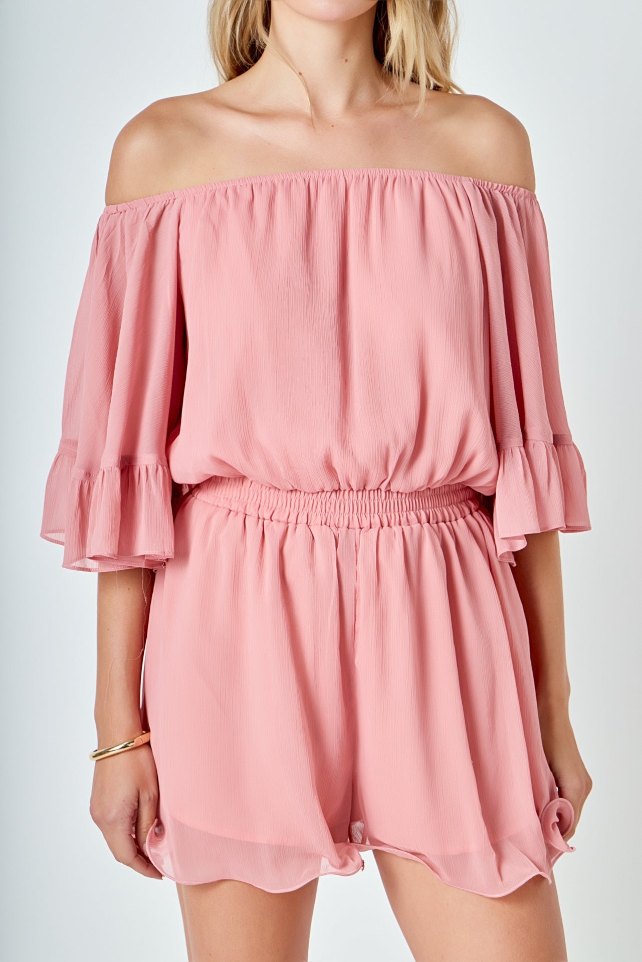 ENDLESS ROSE - Ruffled Sleeve Romper - ROMPERS available at Objectrare