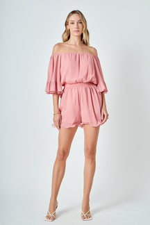 ENDLESS ROSE - Ruffled Sleeve Romper - ROMPERS available at Objectrare