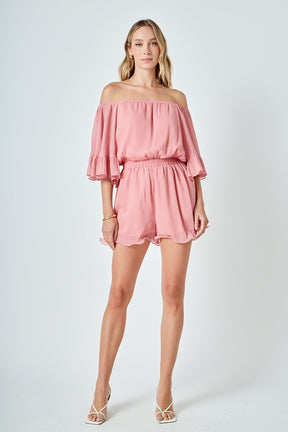 ENDLESS ROSE - Ruffled Sleeve Romper - ROMPERS available at Objectrare