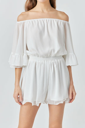 Endless Rose - Ruffled Sleeve Romper