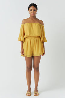 Ruffled Sleeve Romper