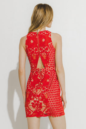 ENDLESS ROSE - Endless Rose - Floral Crochet Lace Mini Dress - DRESSES available at Objectrare