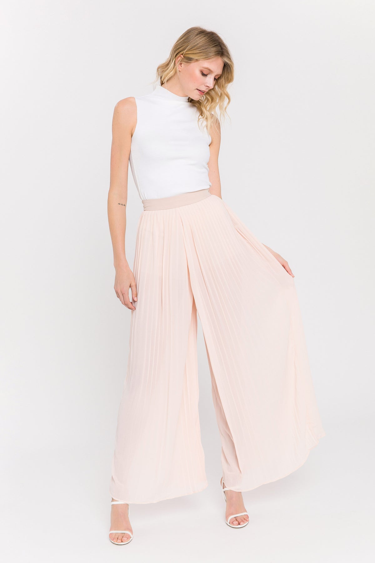 Chiffon Pleated Palaggo Pants